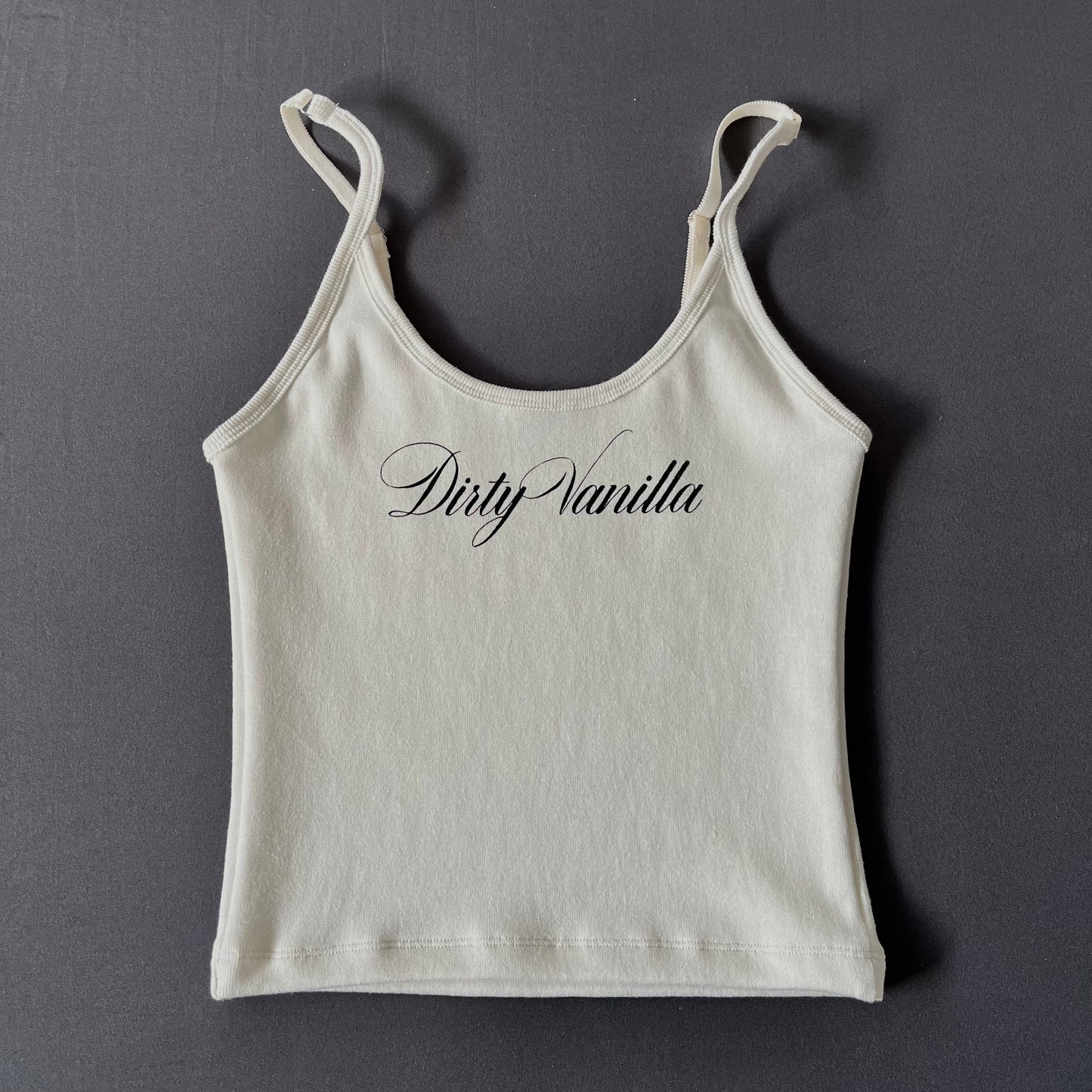 DIRTY VANILLA CURSIVE CAMI
